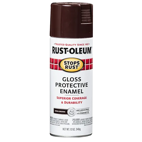 12 OZ Stops Rust Protective Enamel Spray Paint - Gloss Kona Brown