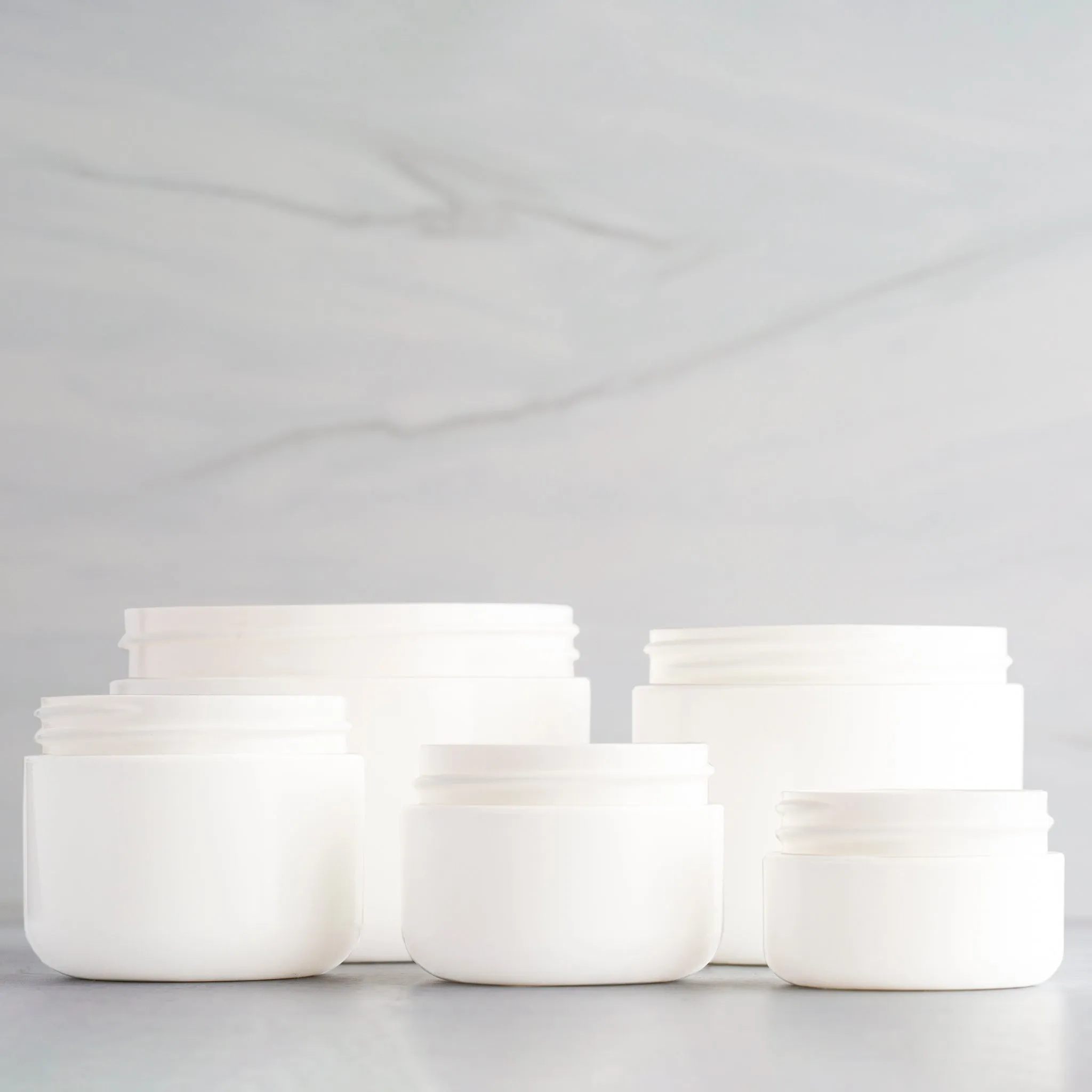 4 oz White Round Base Jar with 70-400 Neck