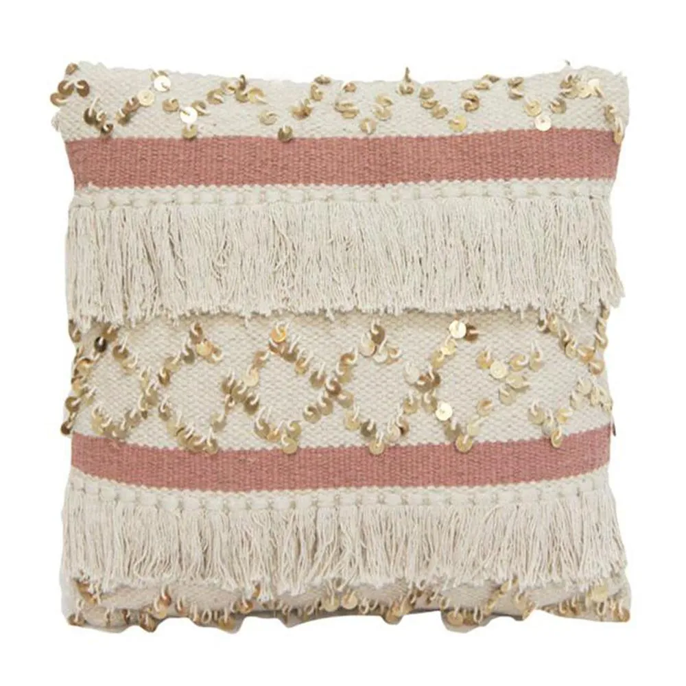 Blush Fringe Cushion (45cm)