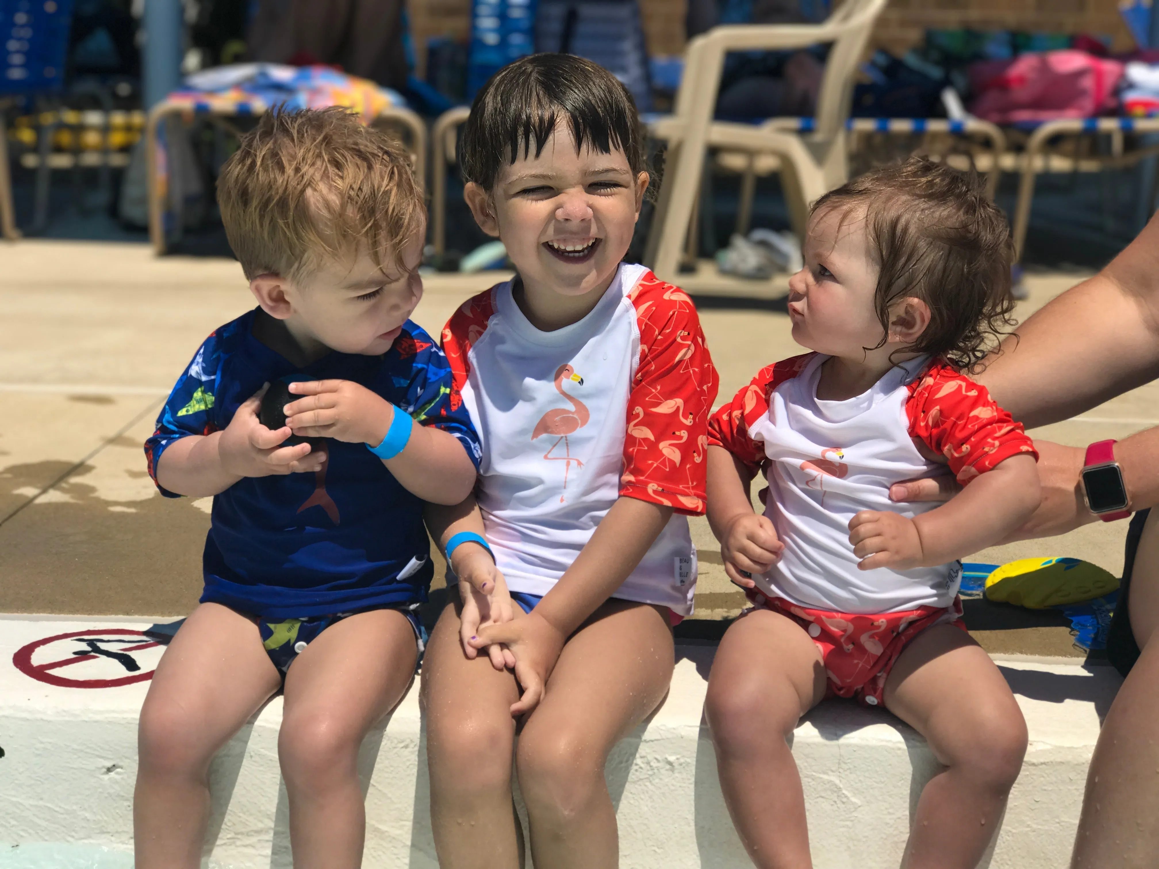 Flamingo Baby Rash Guard, Sun Protective Swim Shirt (Sizes 6M–5T) by Beau & Belle Littles