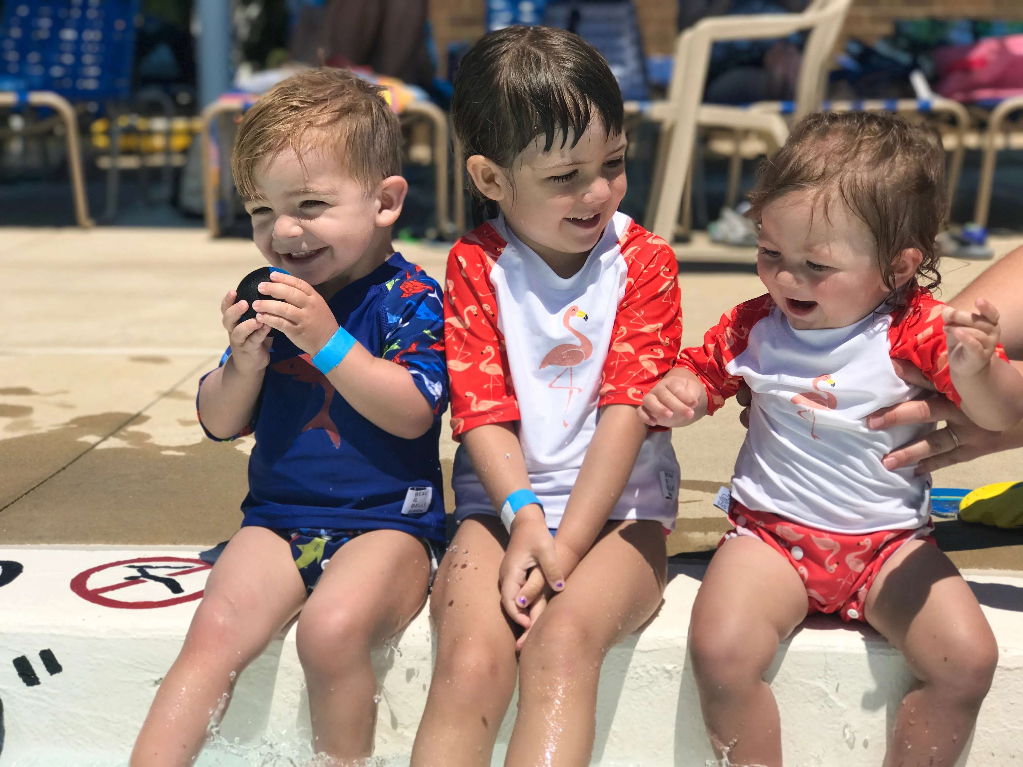 Flamingo Baby Rash Guard, Sun Protective Swim Shirt (Sizes 6M–5T) by Beau & Belle Littles