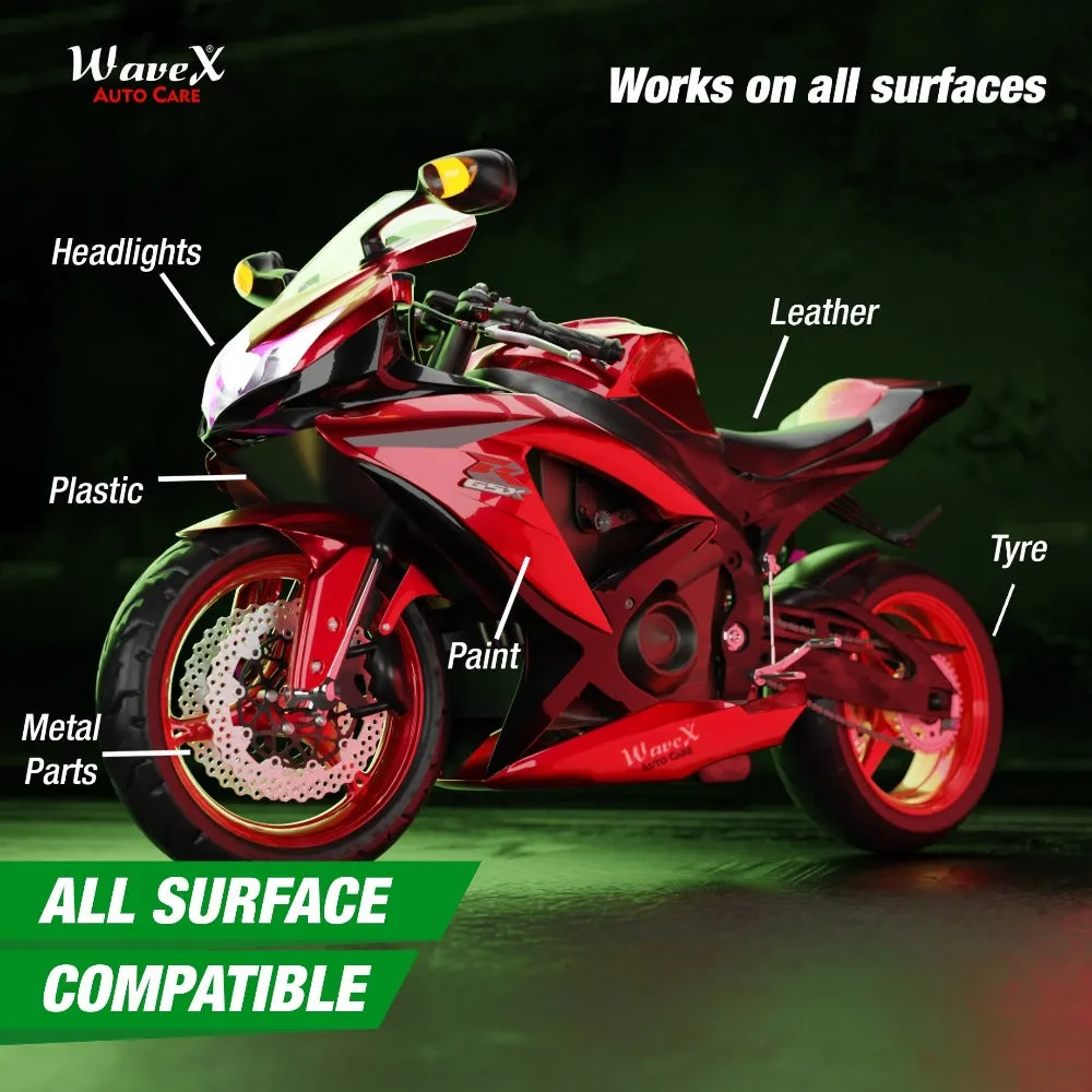 Instant Shine Bike Polish 350ml with Microfiber Cloth | All in One Bike Polish for Restoring Showroom Look of Bikes & Scooters