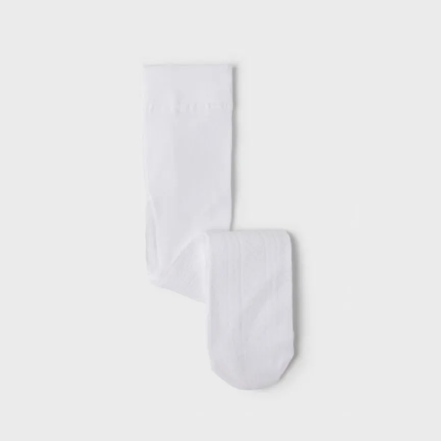 Mayoral Baby Girl Patterned Pantyhose _White 9469-19