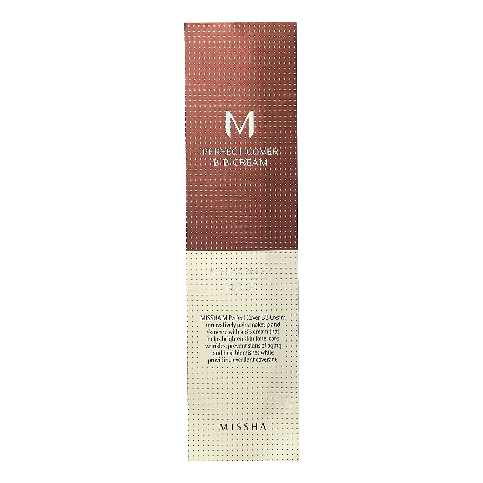 Missha, M Perfect Cover B.B Cream, SPF 42 PA   , No. 31 Golden Beige, 1.7 fl oz (50 ml)