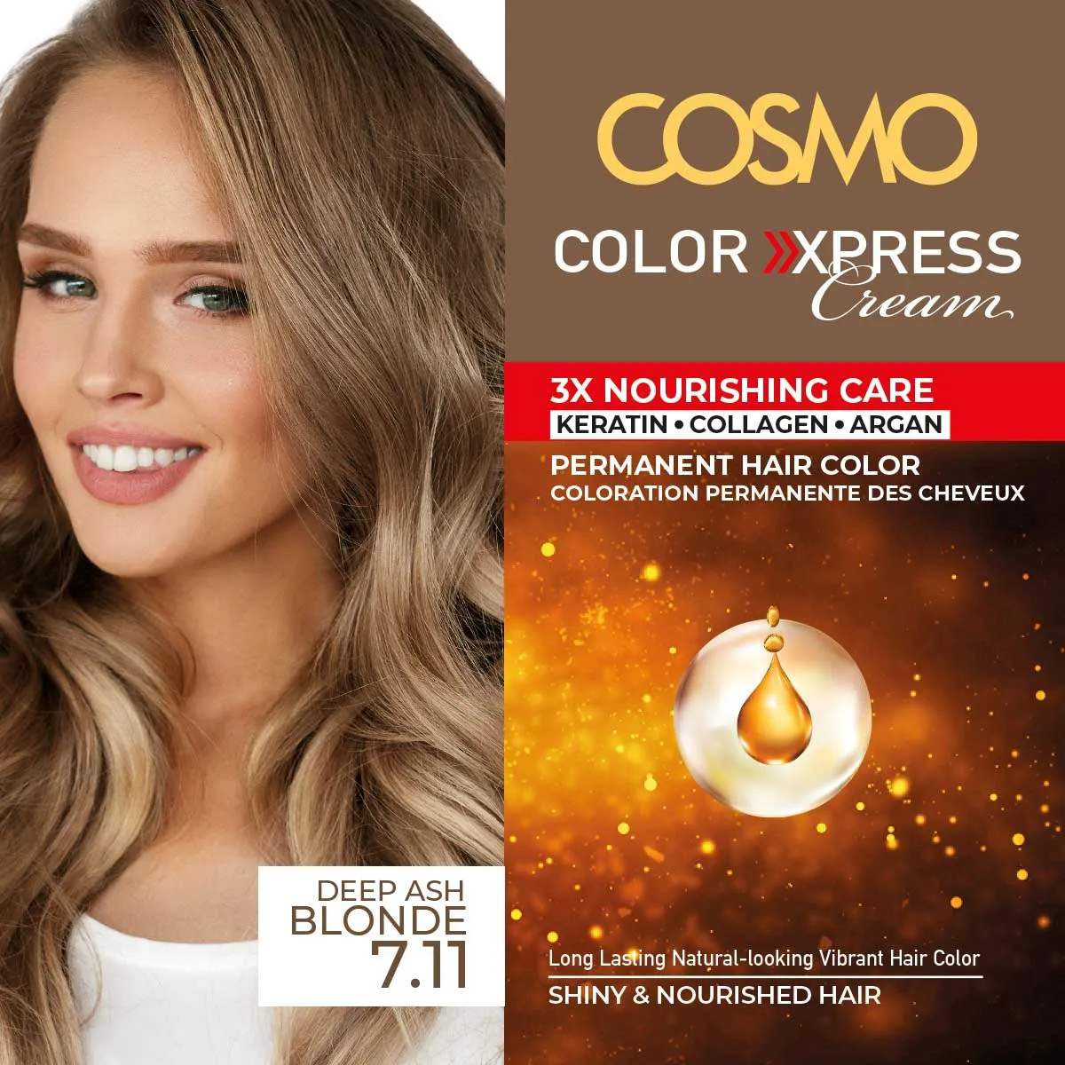 PERMANENT HAIR COLOR NATURAL 7.11 DEEP ASH BLONDE