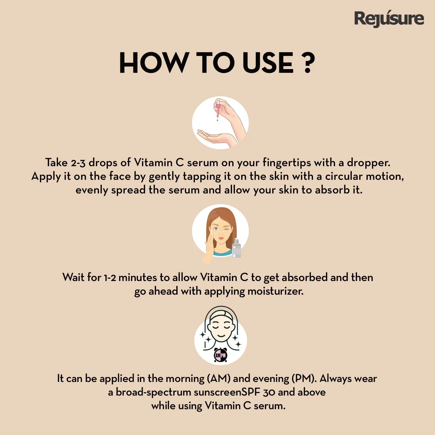 Rejusure 10% Vitamin C   1% Acetyl Glucosamine Facial Serum to Boots Collagen Production & Protects from Environmental Stress– 30ml (Pack of 2)